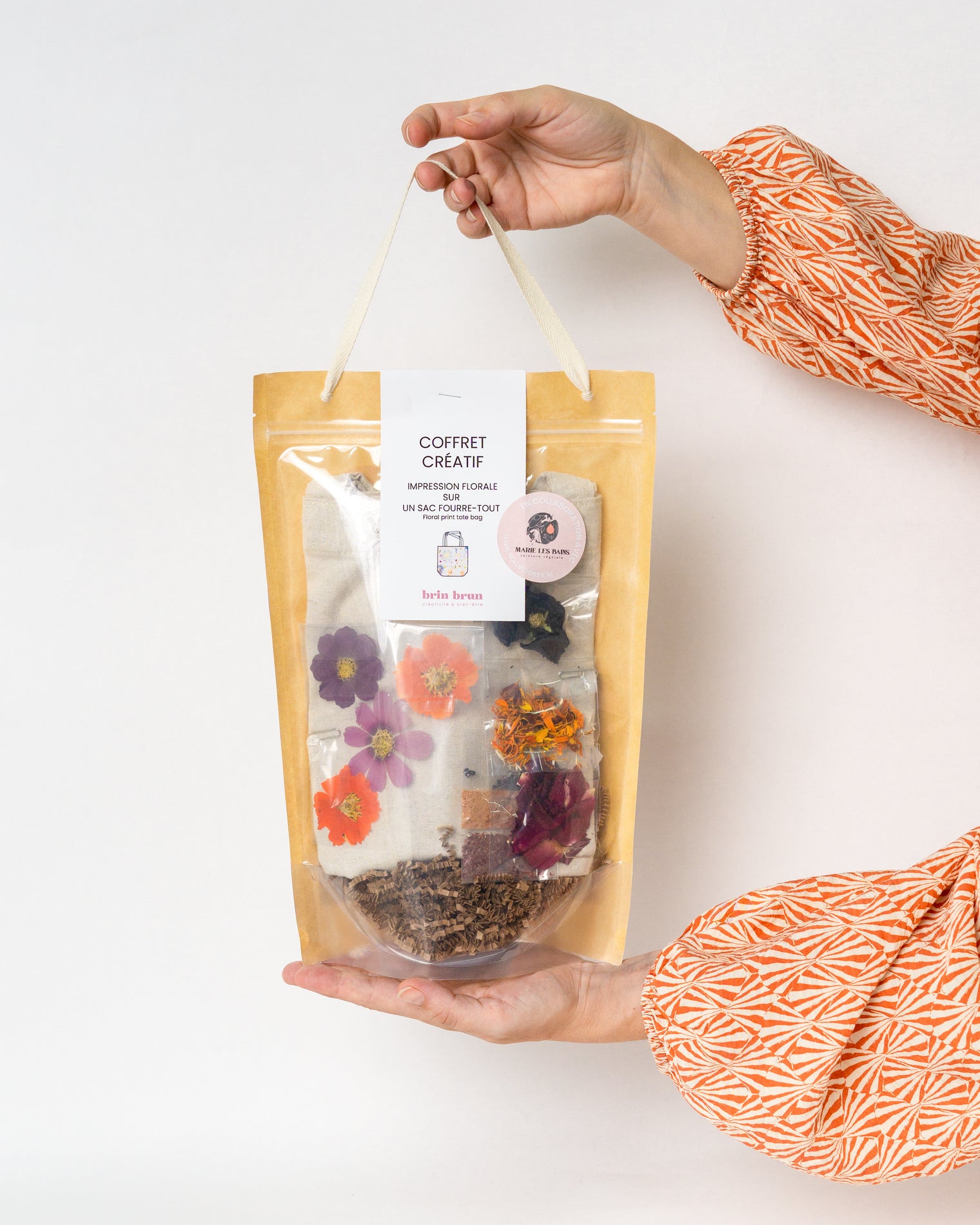 Ensemble sac fourre-tout avec impression florale