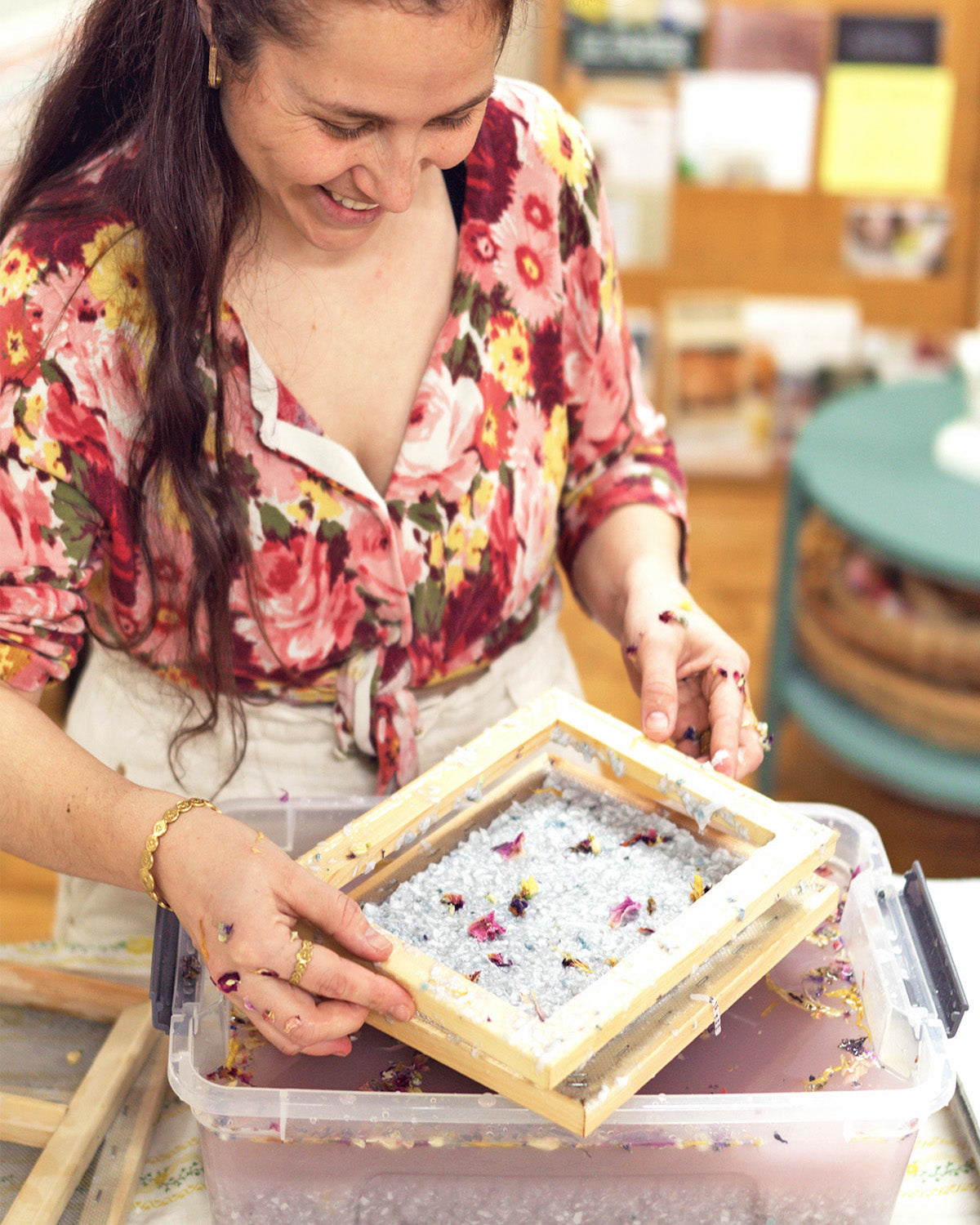 Wooden Mesh Frames for Recycled Paper