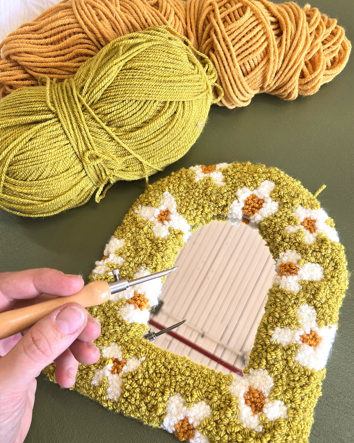 Punch Needle Workshop - Creating a Custom Punch Needle Mirror - 4 hours