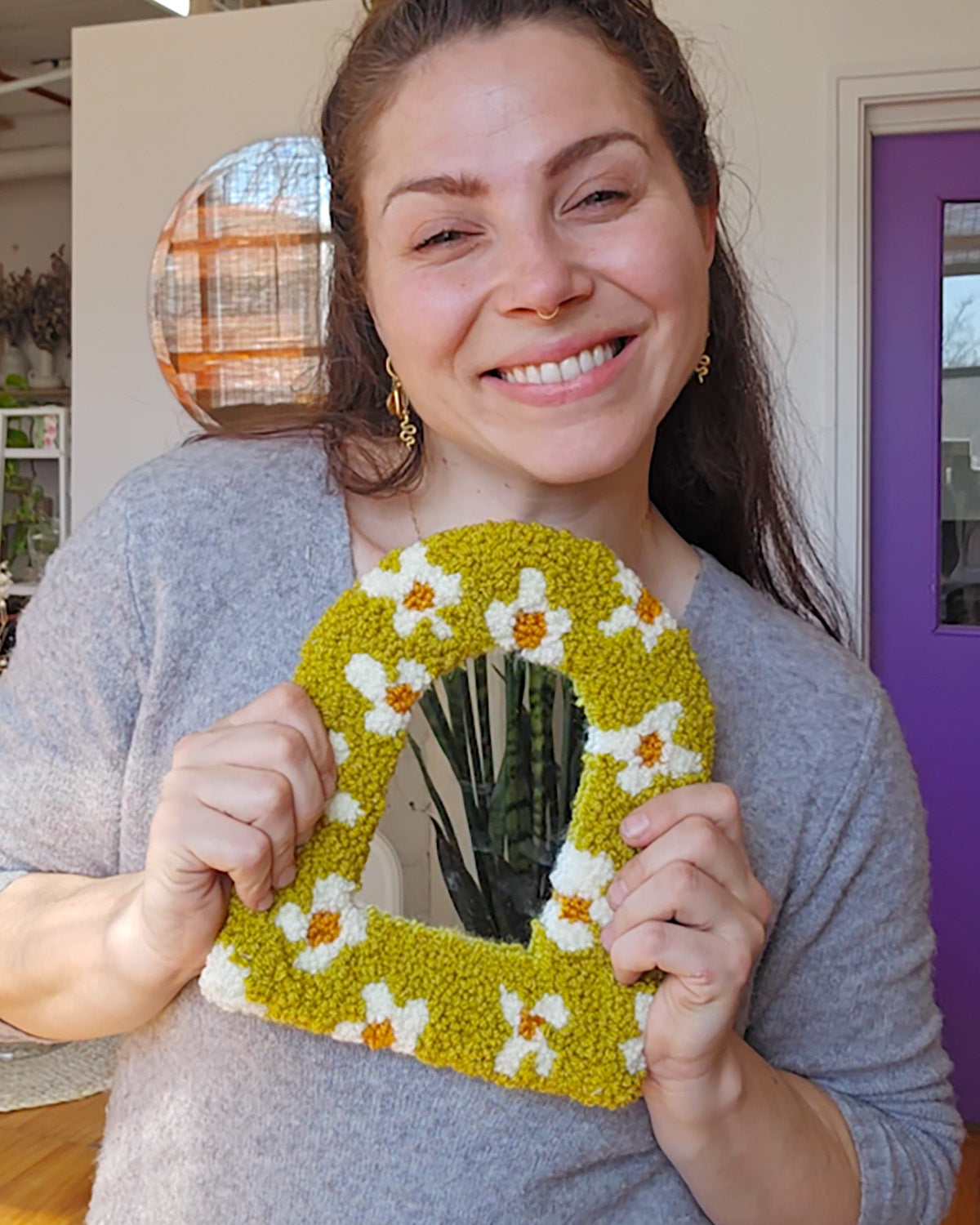 Punch Needle Workshop - Creating a Custom Punch Needle Mirror - 4 hours