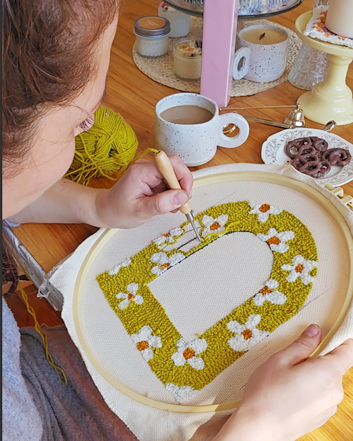 Punch Needle Workshop - Creating a Custom Punch Needle Mirror - 4 hours