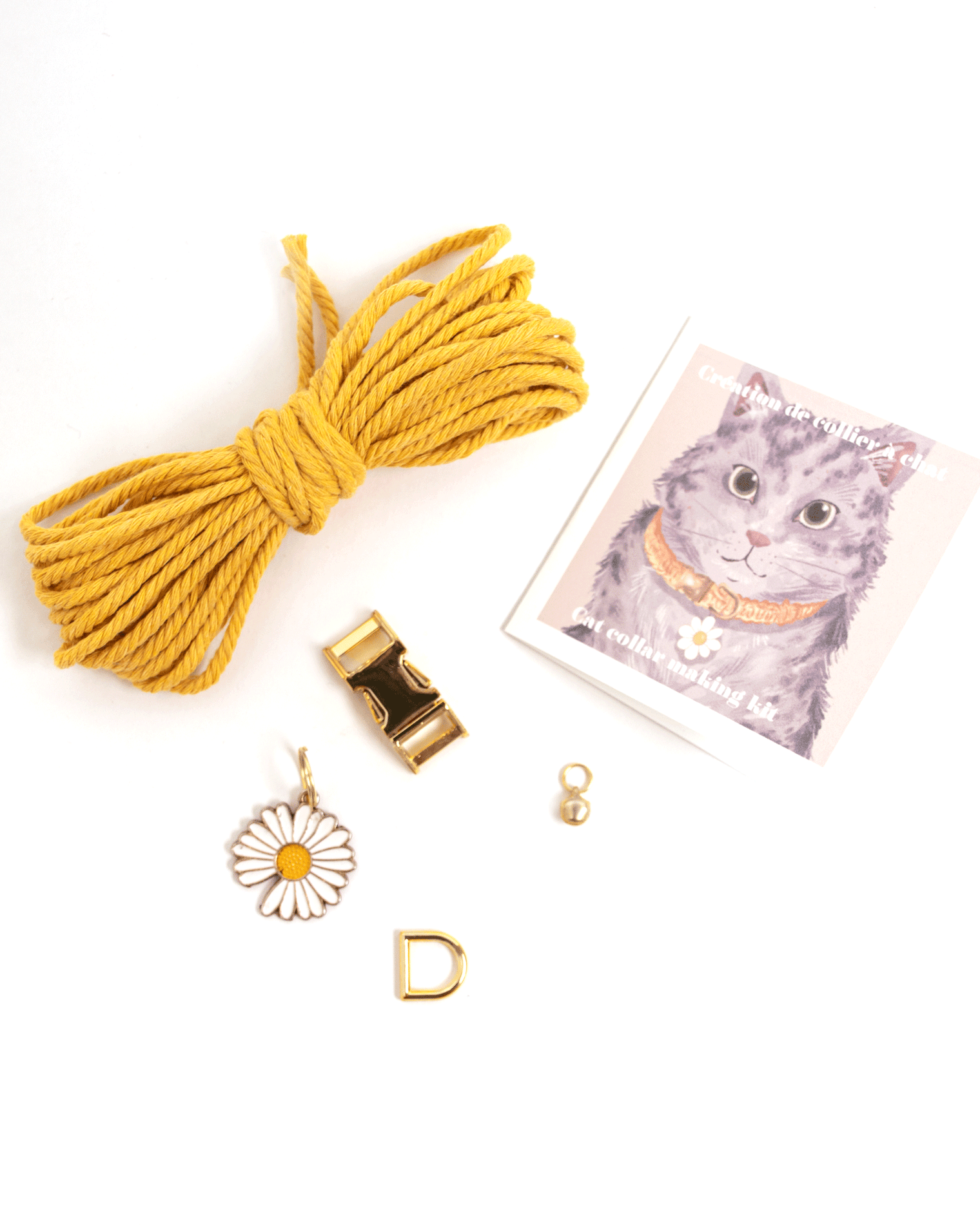 collier pour chat, fabrication d'un collier pour chat, Kit de fabrication, Minou, chaton, pendentif pour chat, collier en macramé, macramé pour chat