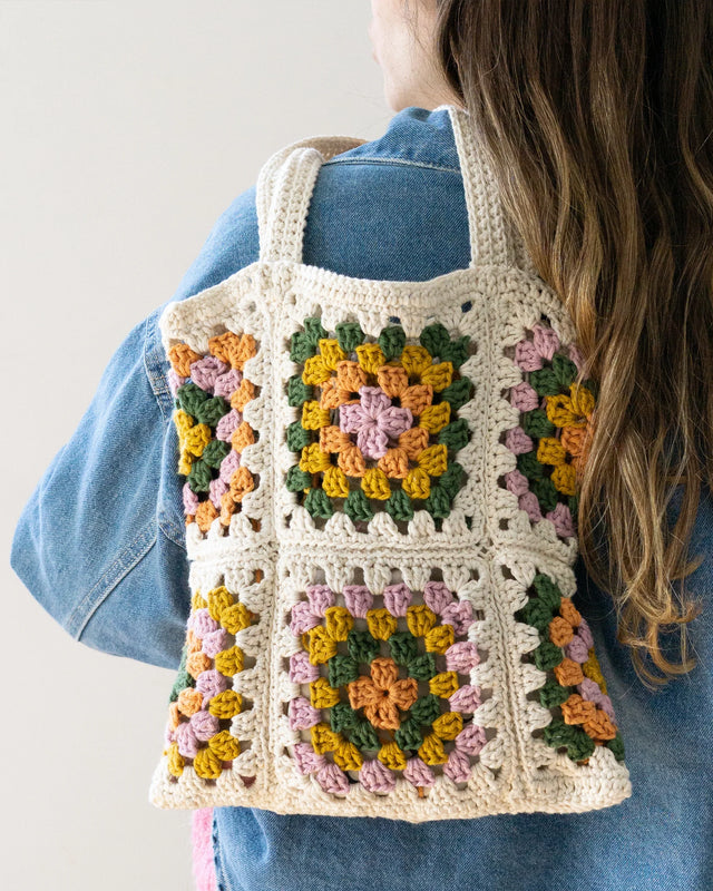 Kit crochet, sac crochet, ensemble crochet, crochet pour débutant, projet créatif, kit de fabrication d'un sac crochet, granny square, tutoriel vidéo granny square