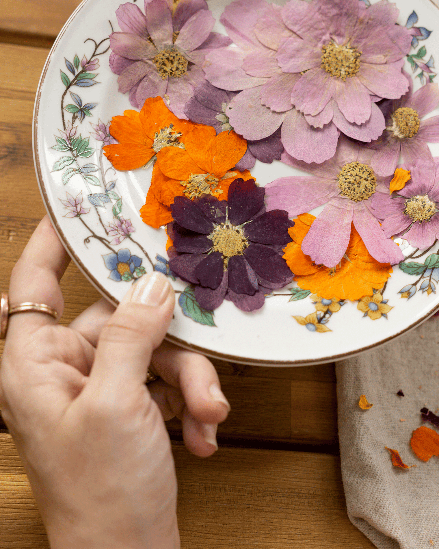 Ensemble sac fourre-tout avec impression florale