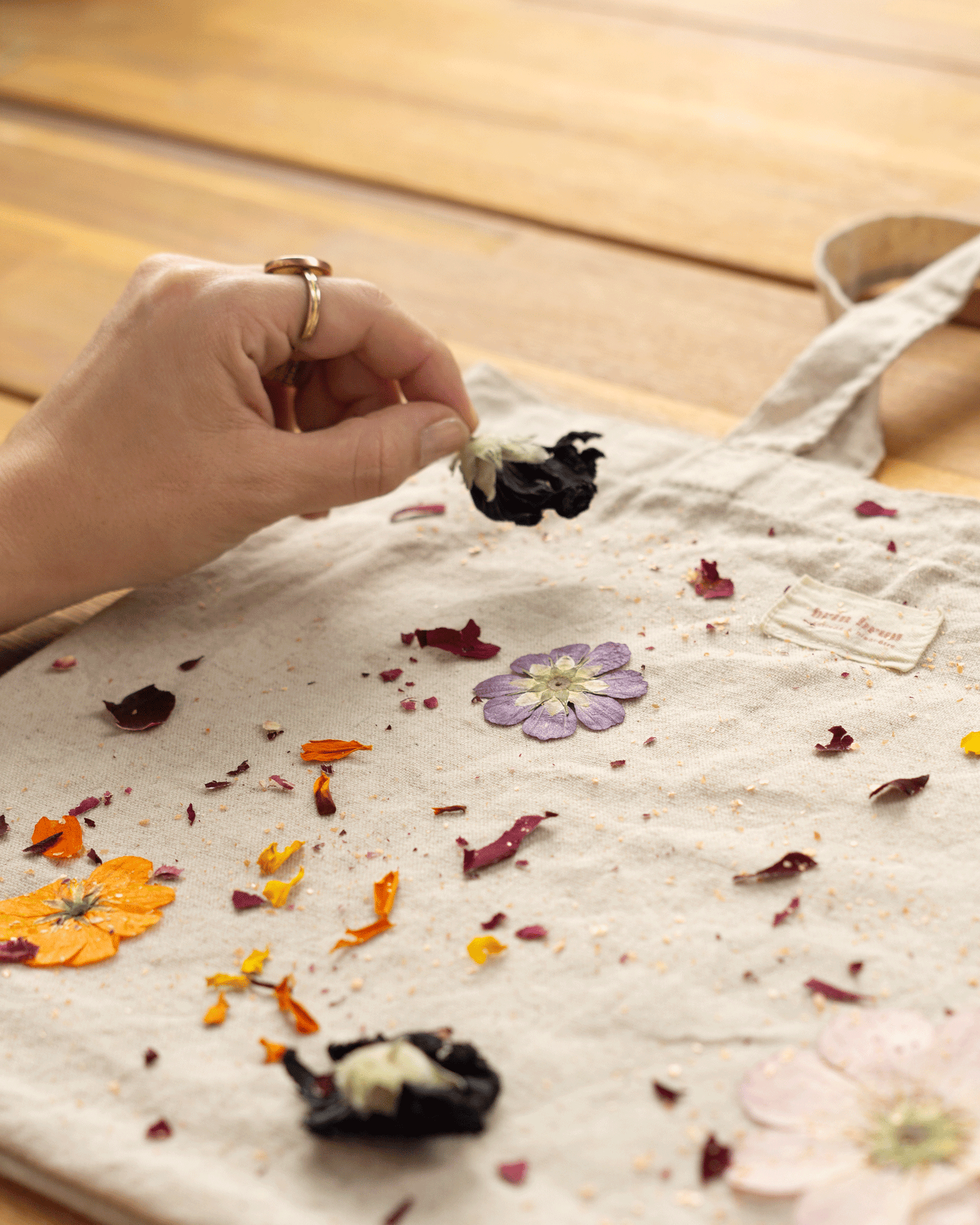 Ensemble sac fourre-tout avec impression florale