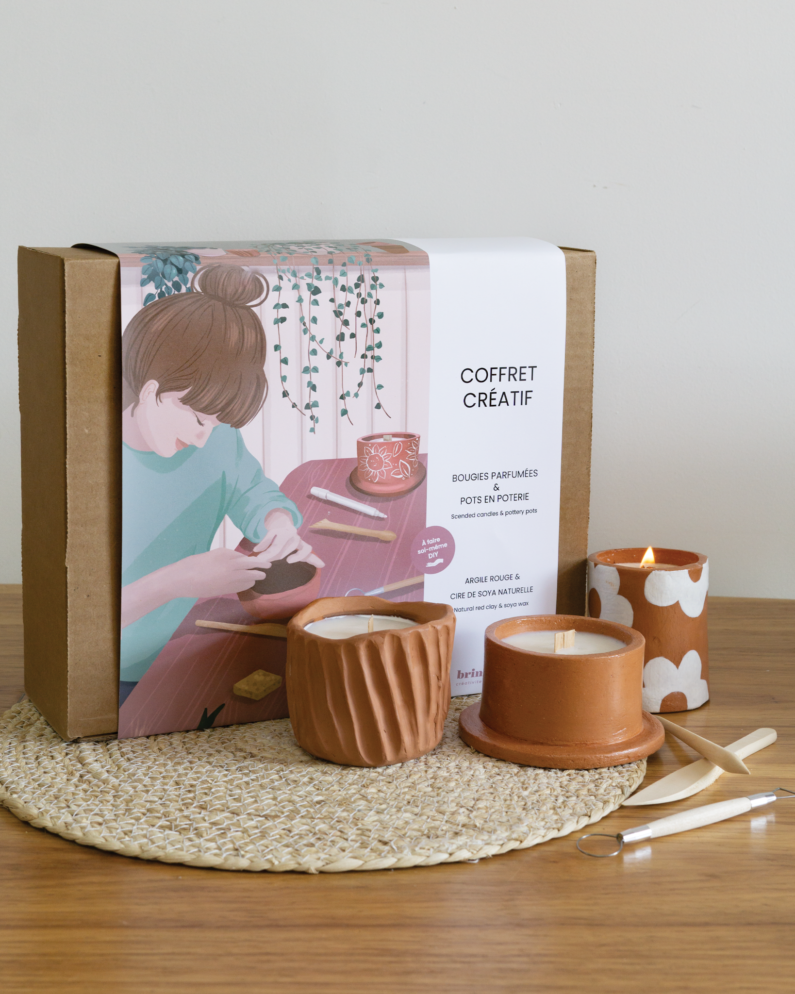 Kit de fabrication de bougies de saison-DIY kit – brin brun