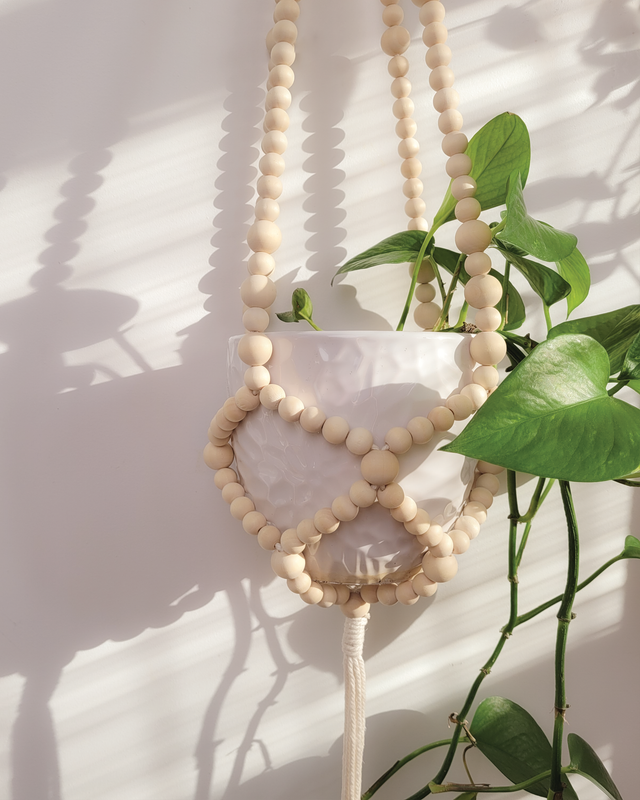 Ensemble de fabrication de suspension pour plante en perles de bois