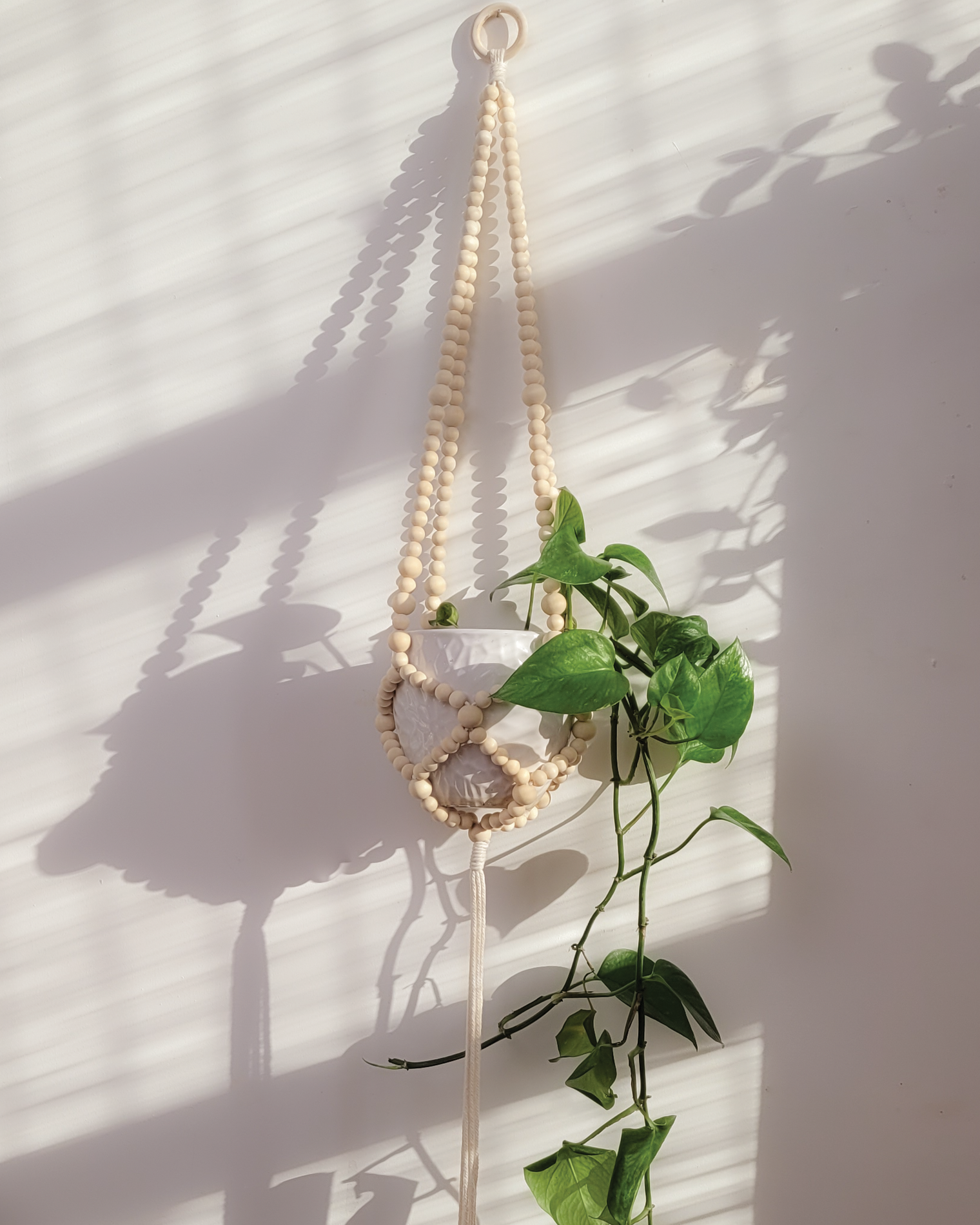 Kit DIY wood beads plant hanger making kit