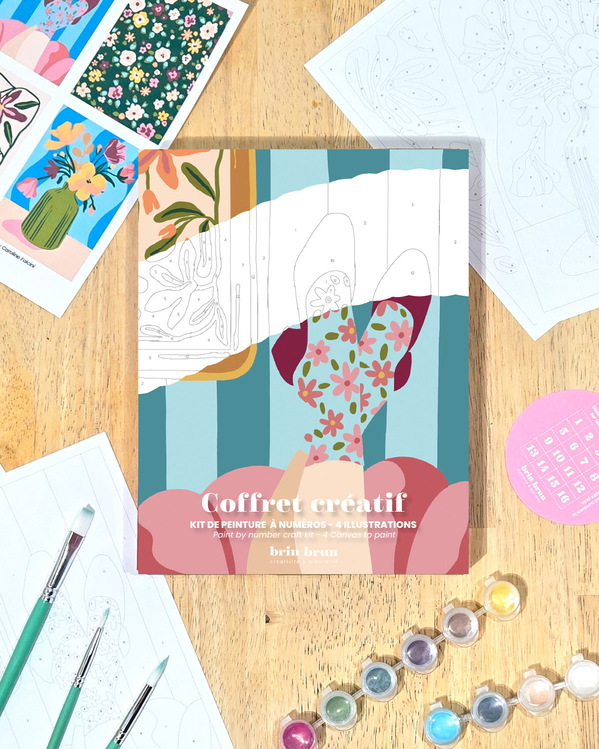 Coffret créatif, Kit de peinture à numéros - Ambiance Rétro bohème