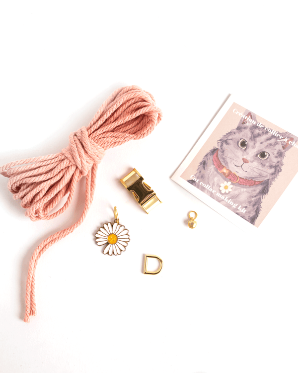 collier pour chat, fabrication d'un collier pour chat, Kit de fabrication, Minou, chaton, pendentif pour chat, collier en macramé, macramé pour chat